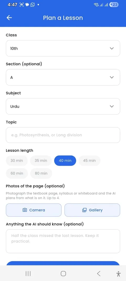 Jantrah Tech school management teacher app, screen 6